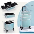 thumbnail image 7 of 3 in 1 Rolling Makeup Case Professional  Cosmetic Train Case Organizer Lockable Cosmetology Trolley, 7 of 7