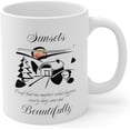thumbnail image 4 of Sunset Coffee Mug, White Ceramic Mug with Evergreen Tree Silhouette And Uplifting, “Every Day Can End Beautifully”, Gift For Nature Lovers, Optimists, Friends, Birthday, 11OZ, 4 of 7