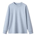 thumbnail image 3 of OGLCCG Boy's Thermal Top Cotton Mock Neck Long Sleeve Shirts for Boys Fall Winter Basic Layering Undershirt(Sky Blue,7-8 Years), 3 of 5