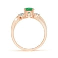 thumbnail image 2 of ANGARA Natural Emerald and Diamond Twisted Vine Engagement Ring in 14K Rose Gold for Women (Size-6mm) | May Birthstone, Birthday, Anniversary, Jewelry Gift for Women | Natural Emerald Ring, 2 of 10