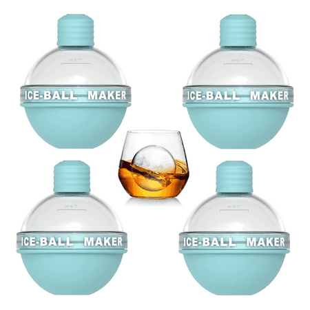 

4 Pack Ice Ball Maker Whiskey Ice Mold Silicone Ice Cube Tray Sphere Ice Mold For Whiskey And Cocktails