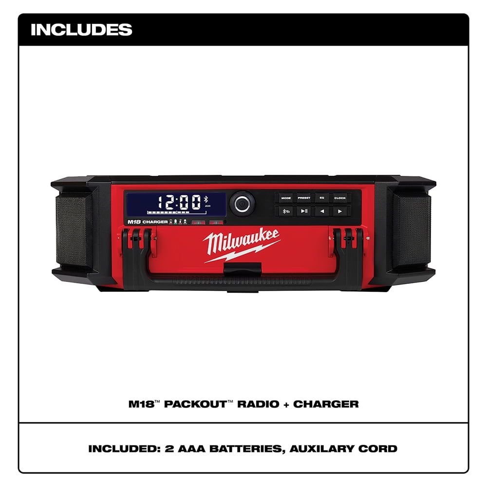 Milwaukee 18V Lithium-Ion Jobsite Audio Radio Speaker Cordless Built-In Charger