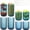 Blue, variant on Drinking Glasses Set of 8, 4 Highball 12oz & 4 Rocks 10oz Gray Glass Cups, Floral Pattern Glassware with Glass Straws