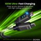 thumbnail image 2 of Cable USB-C GEARit 100W Carga Rápida 1m Trenzado Gris, 2 of 9