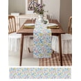 thumbnail image 3 of ERUNPONLY Pink Blue Yellow Flowers Table Runner - 72 Inch Long Watercolor Botanical Floral Cotton and Linen Blended Dress Scarves Farmhouse Table Runner for Kitchen Dining, Coffee Table, 14"x72", 3 of 8