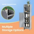 thumbnail image 3 of LEDREM Small Corner Storage Cabinet, 7.1 Inch Narrow Floor Organizer with Door & Adjustable Shelves, for Bathroom Living Room Small Spaces, Dove Gray, 3 of 5