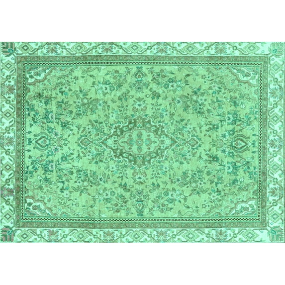 Ahgly Company Indoor Rectangle Abstract Turquoise Blue Modern Area Rugs, 5' x 8'