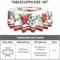 thumbnail image 4 of Poinsettia Christmas Round Tablecloth 60 Inch, White and Red Christmas Tablecloths Stain Resistance Polyester Winter Table Cloth for Holiday Parties Kitchen Dining Indoor Outdoor, 4 of 6