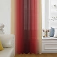 thumbnail image 6 of Dark Red Yellow Ombre Sheer Curtains 72 Inches Long, Farmhouse Modern Gradient Art Light Filering Curtains, Breathable Simi Curtain Privacy Drapes for Living Room Bedroom Lightweight Window Treatment, 6 of 9