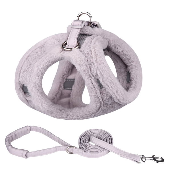 Chaleco reflectante para el pecho y la espalda para mascotas de otoño e invierno, con forro polar, cálido, correa para el pecho para perros, tracción ajustable para gatos