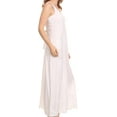 thumbnail image 3 of Sakkas Stella Long Tank Top Adjustable Caftan Corset Dress With Embroidery - White - L/XL, 3 of 4