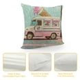 thumbnail image 4 of BCIIG Ice Cream Truck & Pastel Graphic Decorative Throw Pillow Cover for Home - Cushion Pillowcase for Couch, Living Room, Bed, Sofa - Summer Decor Pillow Case 1PC 20x20in, 4 of 5