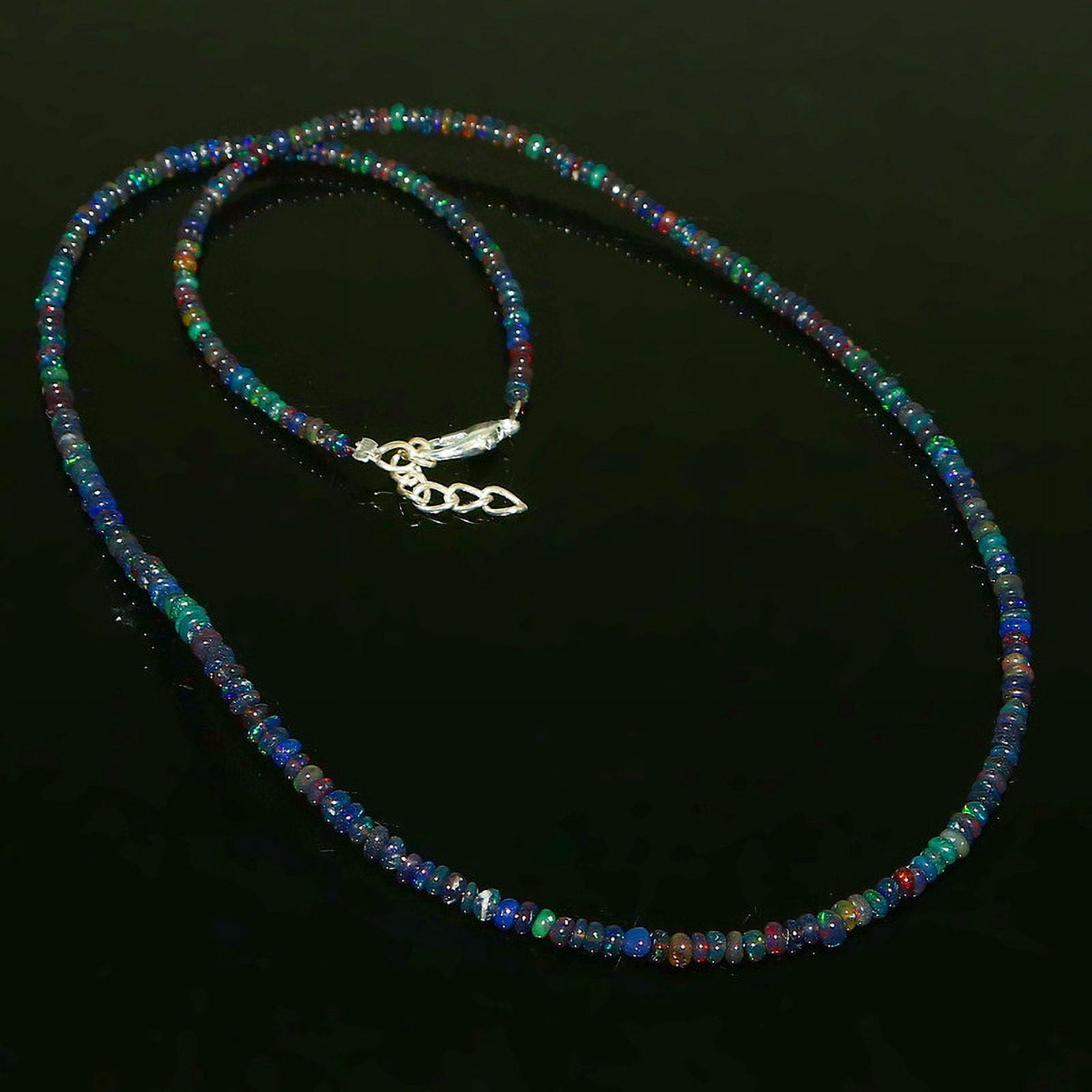 Shyamgems Natural White Ethiopian Opal Smooth Rondelle Beads