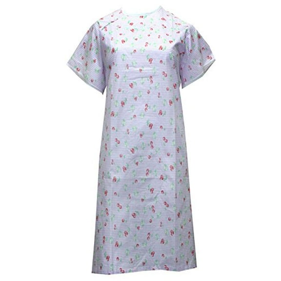 Women's Poly Cotton Backwrap Gown - Big Cherry Print