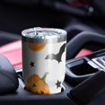 thumbnail image 4 of 30oz Halloween Pumpkins Bats and Stars Tumblers Stainless Steel Tumbler with Lid and Straw,Vacuum Insulated Double Wall Travel Tumbler Cups Mug with Cleaning Brush for Coffee,Tea, 4 of 7