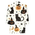 thumbnail image 5 of PNTUTB Women's Fashion Halloween Printed 3/4 Sleeve Tops V Neck Basic Tees Comfortable Tops Blouse, 5 of 6