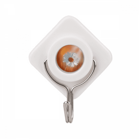 

Orange Dark White Beautiful Flowers Adhesive Wall Hooks Hanging Self Sticky