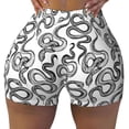 thumbnail image 2 of Fotbe Hand Drawn Snake Shorts Sin Costuras – Shorts Deportivos de Cintura Alta para Mujer, Elásticos para Gimnasio, Yoga, Running o Ciclismo-Medium, 2 of 8