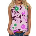 thumbnail image 5 of QUNYINEY Womens Tank Top Sleeveless Casual Floral Crew Neck Tops Basic Loose Summer Tank Tops, 5 of 5