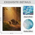 thumbnail image 3 of Diamond Art Kit for Adults, Bear Family Stroll Forest Sunset Diamond Painting for Adults Beginners, DIY Diamond Art Painting Kits, 5D Diamond Painting Crafts for Home Decor 12x16 Frameless, 3 of 7