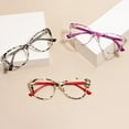 thumbnail image 4 of TR90 Women Cat Eye Glasses Frame Acetate Temples Transparent Pink Spectacle with Spring Hinge for Prescription Lenses (transparent pink), 4 of 7