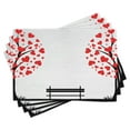 thumbnail image 1 of Ambesonne Tree Place Mats Set of 4, Heart Romance Love Art, Standard Size, Black Red White, 1 of 6