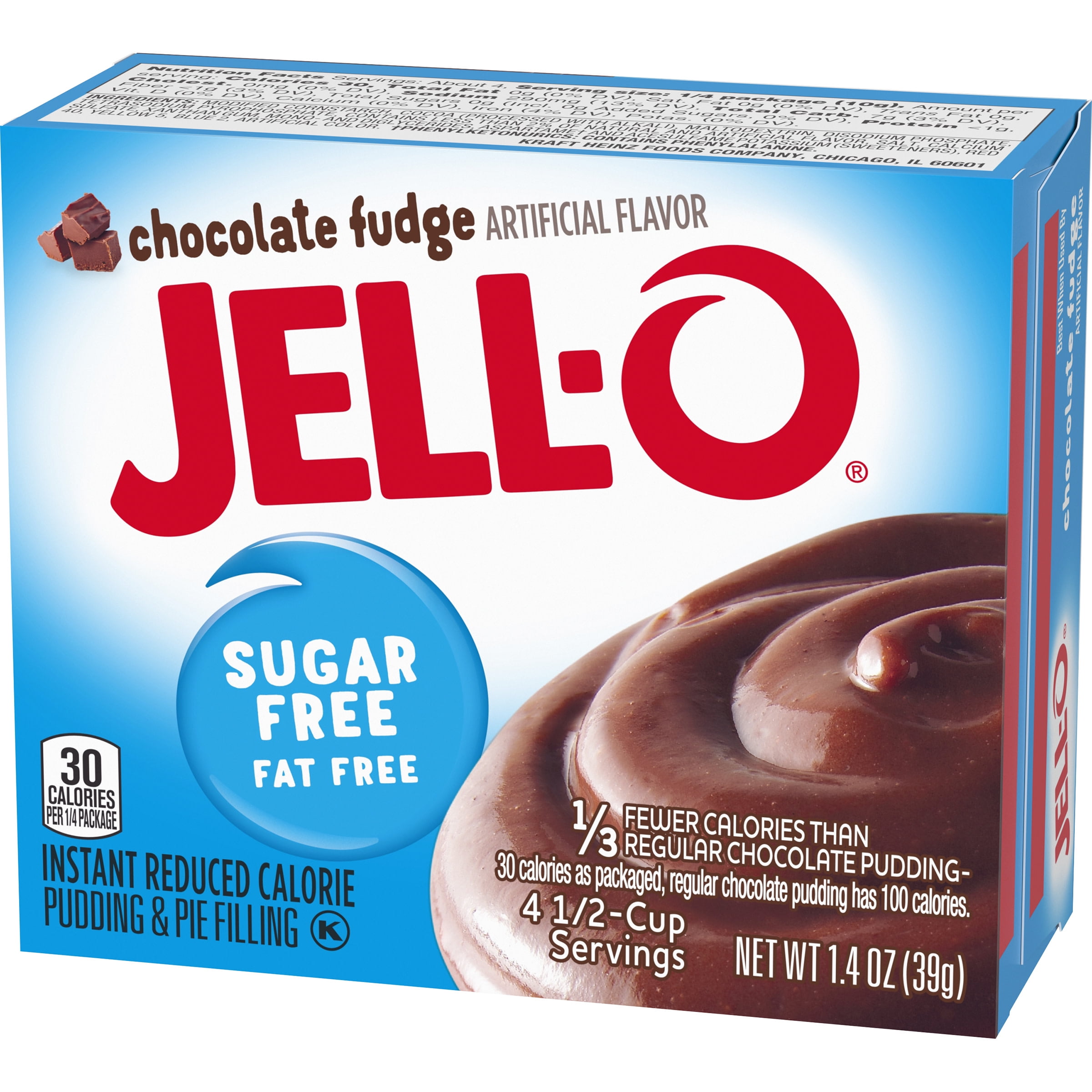 Jell O Chocolate Fudge Sugar Free Fat Free Instant Pudding Pie Filling Mix 1 4 Oz Box Walmart Com Walmart Com