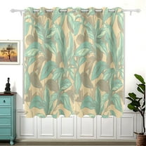 Mint Green Floral Design Thermal Blackout Curtains 63x55 Inch 2 Panels Grommet Window Drapes for Bedroom Living Room