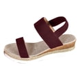 thumbnail image 5 of Summer Espadrilles for Women Slip on Strappy Wedge Sandals Casual Open Toe Beach Shoes Lightweight Wedges Heels Red Size 6.5, 5 of 6
