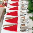 thumbnail image 3 of Bolsa de soporte para cubiertos de Navidad, tenedor, cuchillo, bolsillo, Mini piruleta, sombreros de Santa Claus, gorra de Lollypop, Decoración de mesa de Navidad, Año Nuevo, 10 piezas, 3 of 4