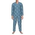 thumbnail image 3 of Hirioo Nautical for Men's Pajama Sets 2 Piece Pjs Men's Long-Sleeved Pajama Set Button Down Sleepwear,S-XXL-XX-Large, 3 of 7