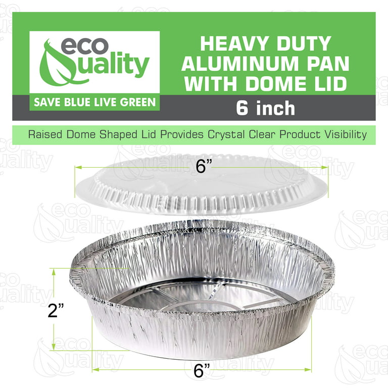 Displastible Disposable Aluminum Pans with Lids Cooking & Baking Food  Container, 10-Pack