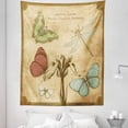 thumbnail image 1 of Dragonfly Tapestry, Retro Style Butterflies with Flower Petals and Grunge Effects Art, Fabric Wall Hanging Decor for Bedroom Living Room Dorm, 5 Sizes, Sand Brown Caramel, by Ambesonne, 1 of 1