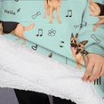 thumbnail image 3 of Oversized Wearable Blanket Hoodie,German Shepherd Dog and Music Sherpa Blanket Hoodie with Super Pockets,Super Warm Fuzzy Pullover for Women & Men, 3 of 6