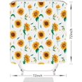 thumbnail image 3 of Sunflower Star Yellow Shower Curtain with Hooks,Summer Waterproof Floral Fabric Bathroom Curtain Set for Autumn Rustic Botanical Flower Bathroom Decorative Watercolor Sunflower, 72"x72", 3 of 6