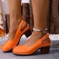 thumbnail image 5 of DIVVce Suede Slingback Block Heels For Women Closed Toe Adjustable Buckle Comfort Casual Footwear, 5 of 8