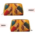 thumbnail image 3 of Naloa Colorful Sweaters And Strings Leather Makeup Bag for Purse Travel, Portable Small Cosmetic Organizer for Women and Girls, Make up Bag with Zipper, 3 of 8