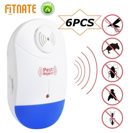 Fitnate 6pcs Electronic Ultrasonic Pest Repeller Pest Control w/ Night