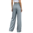 thumbnail image 6 of Yyeselk Womens Wide Leg Sun Protection Pants Lightweight Baggy Stretch High Waisted Slacks Drawstring Casual Joggers Trousers Gray XL, 6 of 7