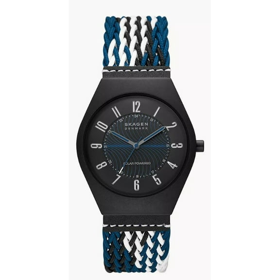 SKAGEN SKW6868 SAMSØ SERIES BLUE DIAL MULTICOLOR rPET WOVEN STRAP MENS WATCH