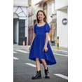 thumbnail image 4 of Arshiner Girls Summer Dress Puff Sleeve High Low Swing Cassual Formal Dresses with Pocket, 4 of 7