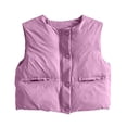 thumbnail image 5 of XYAIYT Fashion Kids Stand Collar Jacket Fall Winter Button Down Warm Coat with Pockets Girls Puffer Vest Outerwear, 5 of 6