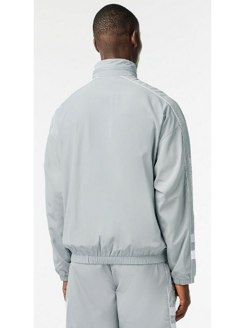 【新品】Lacoste グレー ジャケット サイズ3 着丈67cm Lacoste GREY Men's Contrast Details Water-Resistant Zip-up Jacket