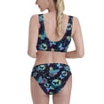 thumbnail image 3 of Balery Blue Butterfly Women Bikini Swimsuit Tankini Set 2 Piece Bathing Suit Scoop Neck Swimsuit-XX-Large, 3 of 8