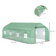 thumbnail image 2 of Outsunny 20' x 10' x 7' Walk-in Tunnel Greenhouse with Zippered Mesh Door and 8 Mesh Windows, Gardening Plant Hot House with Galvanized Steel Hoops, Green, 2 of 10