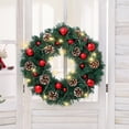 thumbnail image 5 of Green LED Christmas Wreath - 11.81in Battery Operated Lighted Door Hanging Decor with 20 Bulbs 11.81in, 5 of 6