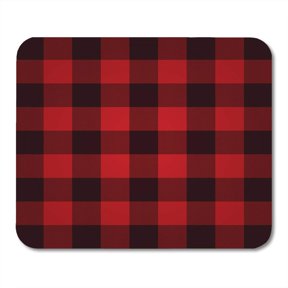SIDONKU Red Buffalo Lumberjack Plaid Pattern Check Black Flannel Small Lumber Mousepad Mouse Pad Mouse Mat 9x10 inch