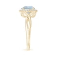 thumbnail image 3 of ANGARA Natural Round 1.6 ct Aquamarine Halo Ring with Criss Cross Shank in 14K Yellow Gold for Women (Size-8mm) | March Birthstone, Anniversary, Jewelry Gift for Women | Natural Aquamarine Ring, 3 of 9