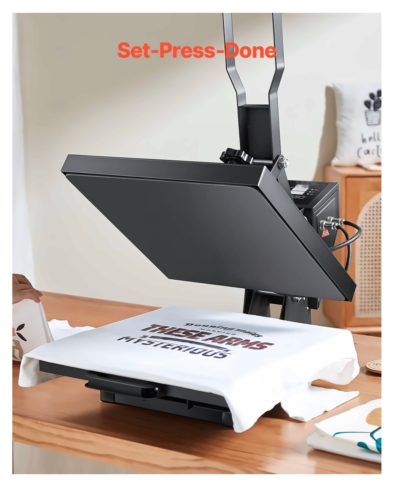 Heat Press Machine 15x15 inch, Sublimation Printer Transfer for T-Shirts, DIY Crafts, Heat Transfer Press for Clothing, Pillows, Digital Control, Adjustable