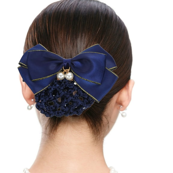 PAMINGONO 1Pcs Hair Bun Accessory for Women in Dark Blue Suitable for Workplace and Tea Ceremony